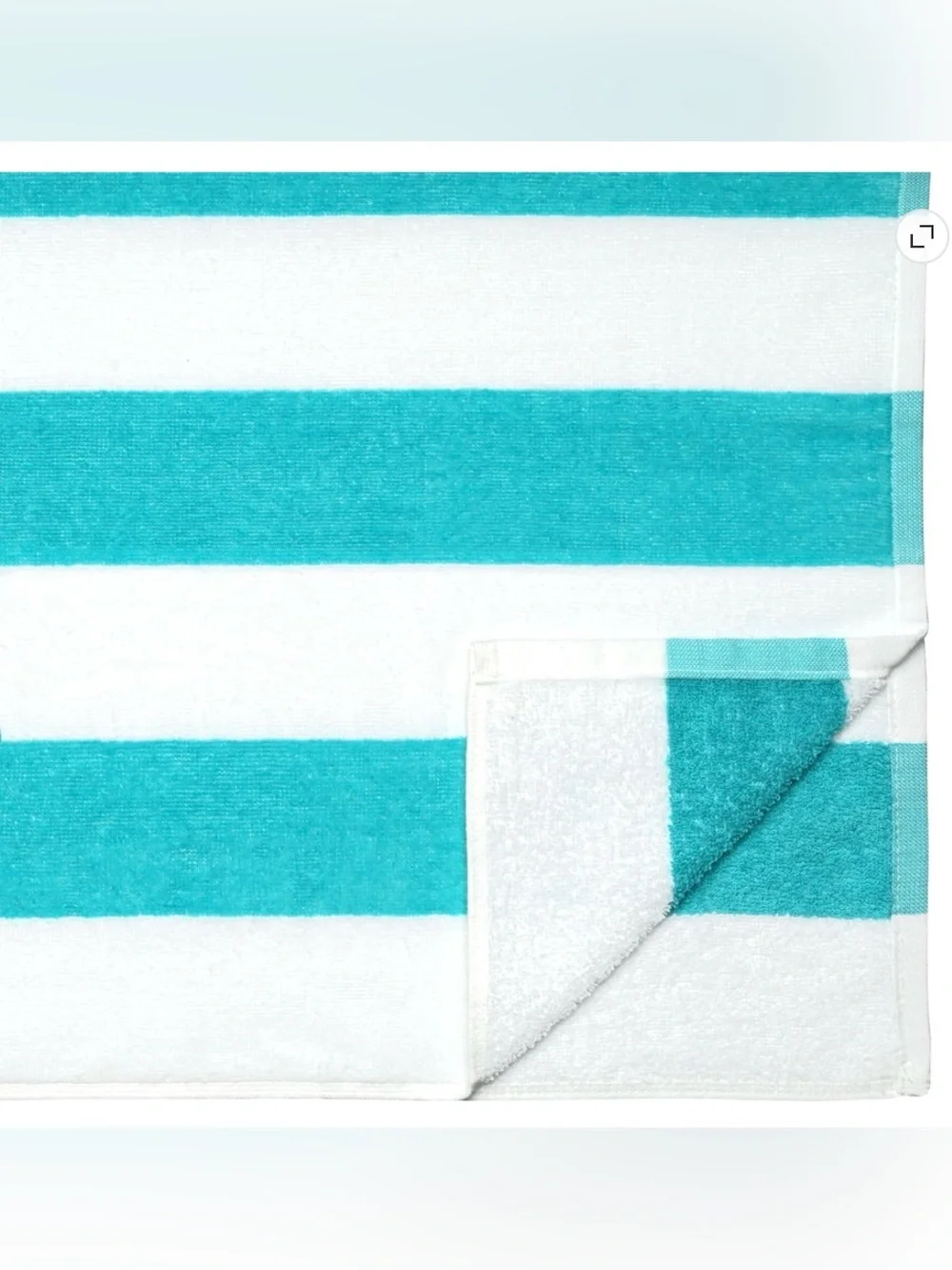 2-Mainstays Cabana Striped Cotton Beach Towel w/ Hanging Loop Blue/White 28x58